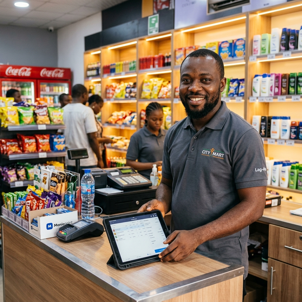 Nigerian Shop Owner Using Lissafi